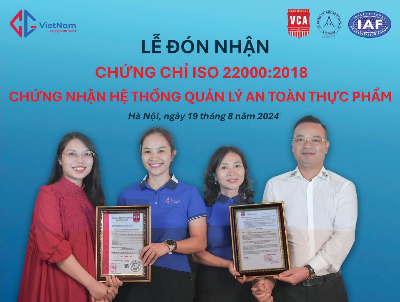 Đón nhận chứng chỉ ISO 22000-2018